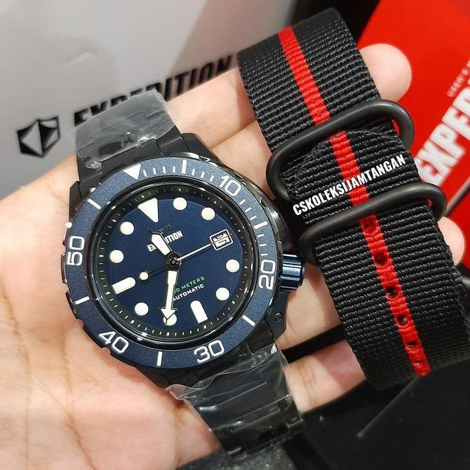 JAM TANGAN PRIA EXPEDITION E 6809 E6809 BLACK BLUE AUTOMATIC ORINAL