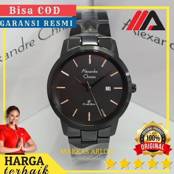 JAM TANGAN ALEXANDRE CHRISTIE AC 8645 FULL BLACK PRIA ORINAL
