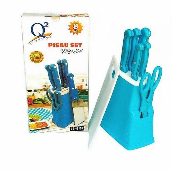 Pisau Set Q2 / Knife Set Q2 / Pisau Gunting Talenan Dapur Set Q2 8Pcs