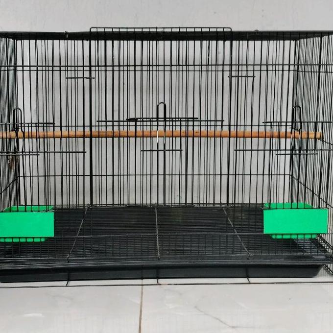 Sangkar Kandang Umbaran burung  Size Large L 60x40cm Ekonomis Fullset Free 2 Cepuk Plus Tatakan Tang