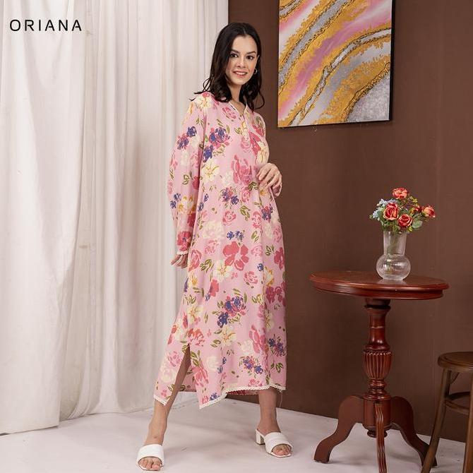 Promo Oriana Homewear Daster Panjang Elfrinda Sizing Collection | Gamis Busui Hijab Friendly