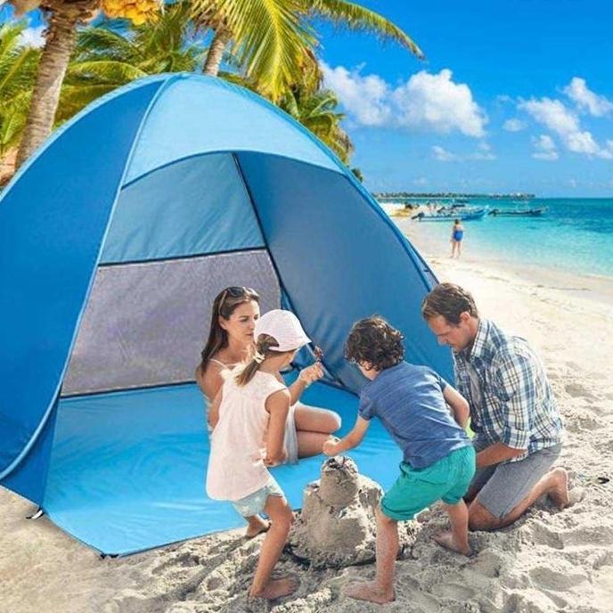 Tenda Camping Outdoor Pantai Dewasa Kemah Otomatis Waterproof Portable