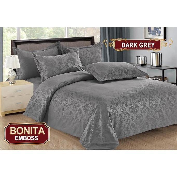 NEW BONITA - BEDCOVER SET 180X200 BONITA POLOS EMBOSS - SPREI BONITA POLOS BEST