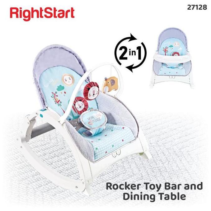 Right Start 3-in-1 Bouncer, Rocker and Dining Table Vibration Music