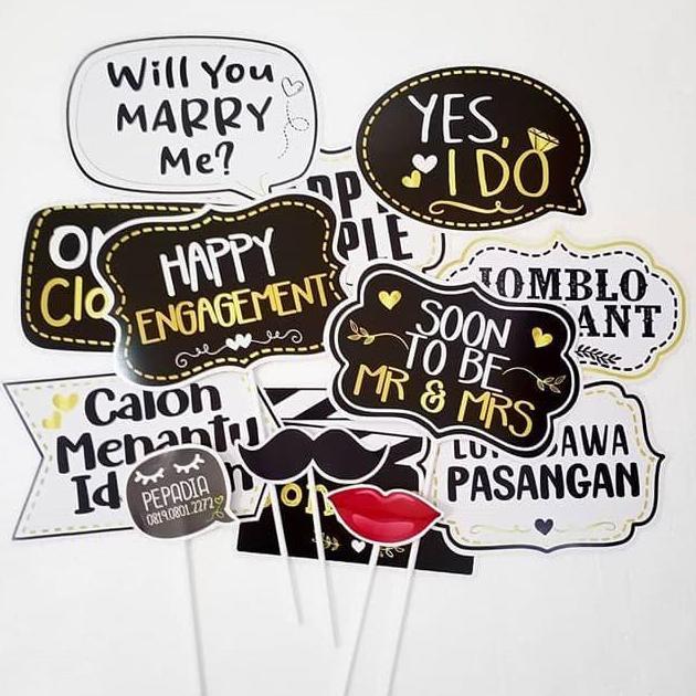 Photo Props Photobooth Properti foto (isi 10pcs) dekorasi LAMARAN murah