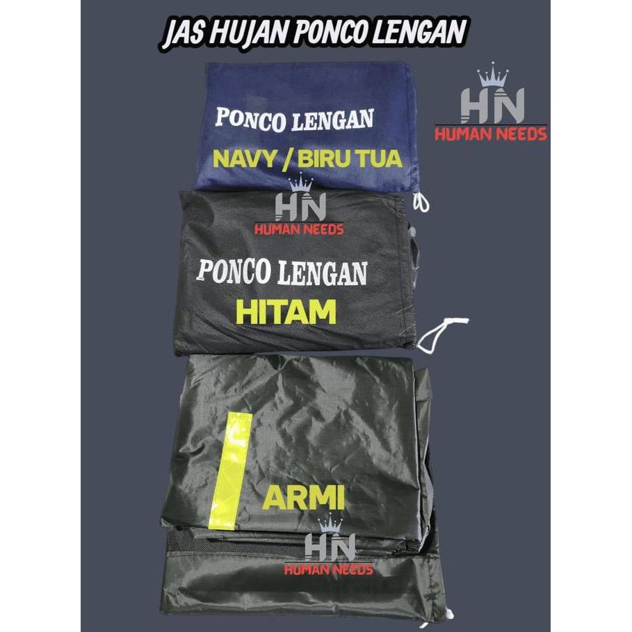 Jas Hujan Ponco Lengan bahan Mirip Axio Tebal Besar/Mantel Poncho