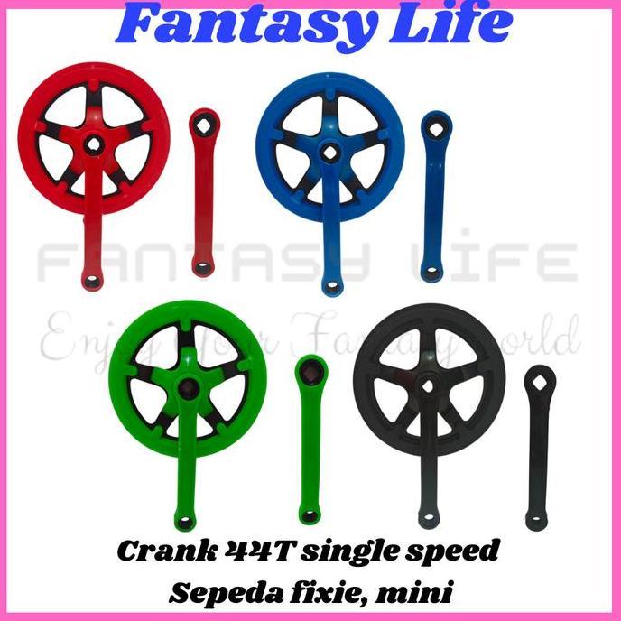 Murah Fantasy Gear Gir Crank set depan sepeda single speed 44T sepeda Fixie Lipat Minion Non COD