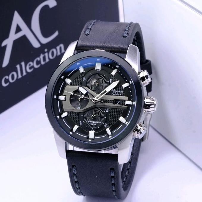 ALEXANDRE CHRISTIE AC 6562 SILVER BLACK. GARANSI RESMI 1TAHUN