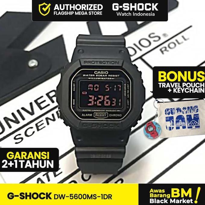 G-Shock DW-5600MS-1DR | Jam Tangan Pria Cowok | Dital | Anti Air | Orinal | Casio GShock Watches | D
