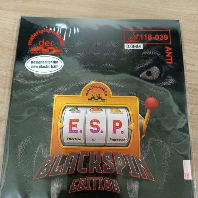 KARET BATS TENIS MEJA DER MATERIALSPEZIALIST ESP BLACKSPIN EDITION