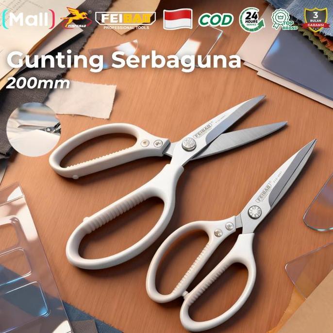 YUEFEIBAO Feibao Gunting Industri Stainless Steel / Heavy Duty Scissor 200mm / Gunting Kain Dapur Mu