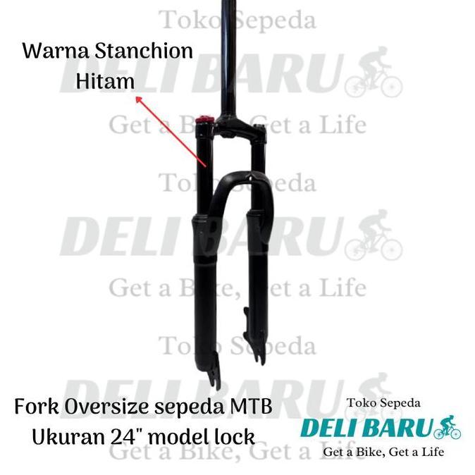 Fork 24 Steel Sepeda Mtb Garpu Besi Oversize 28.6 Suspension With Lock Preload Travel 120