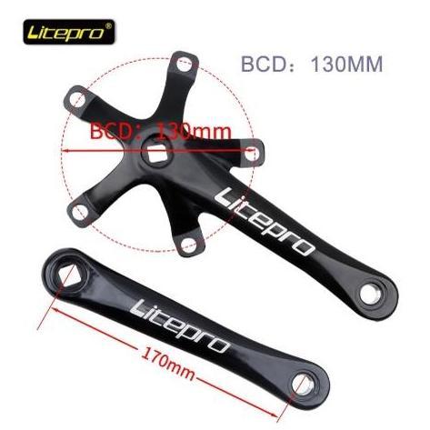 Crankset Bb Kotak Litepro Crank Arm Bcd130 Aluminum Alloy Plus Jamin Ori