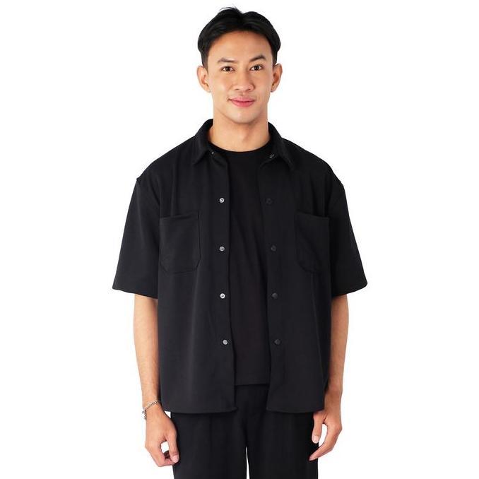 POSHBOY Tucker Jacket Hitam I Jacket outer Pria I Atasan Lengan Pendek