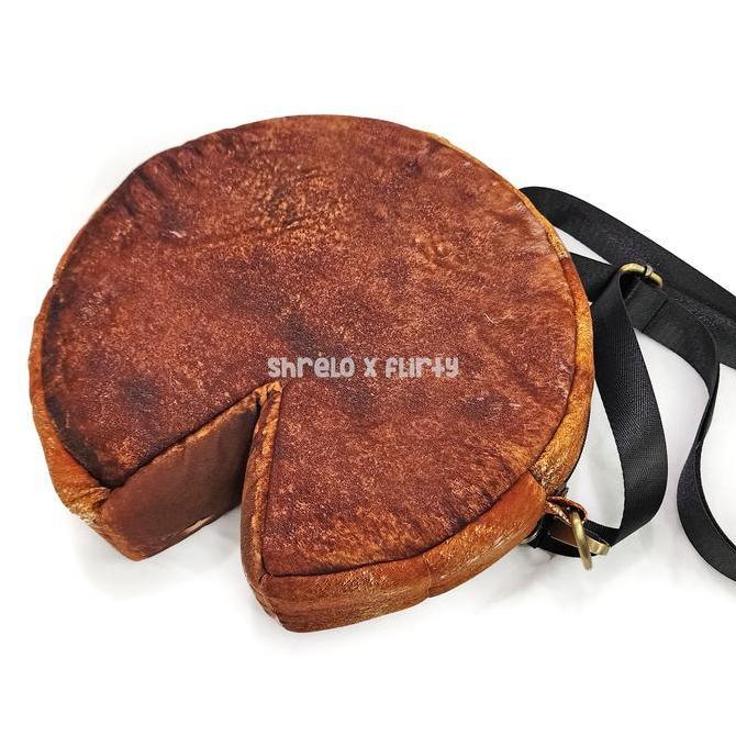 Tas Selempang Bentuk Moon Cake Shoulder Bag Tong Tju Pia Mooncake Telur Casual Gemoy Lucu Kreasi Lok