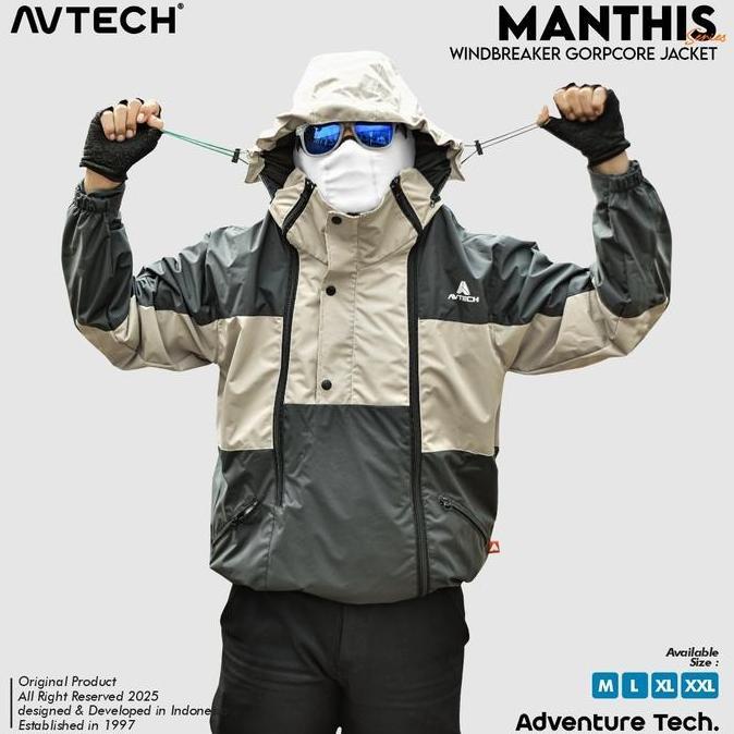 AVTECH - Jaket Windbreaker Water Repellent Gocore Outdoor Gunung Camping Motor Hujan - MANTHIS