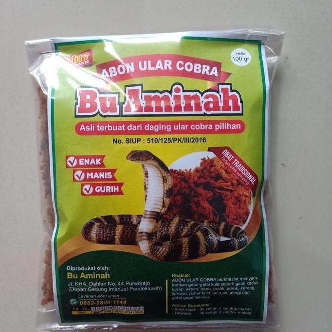 Abon Ular Cobra Asli Ibu Aminah Termurah Terlaris