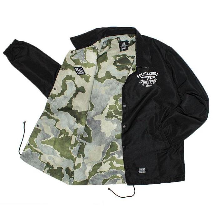 Soldierside Familia Jaket Windbreaker SageGreen 2in1 Style CIRCLE Hitam WB143 Bordir Simple