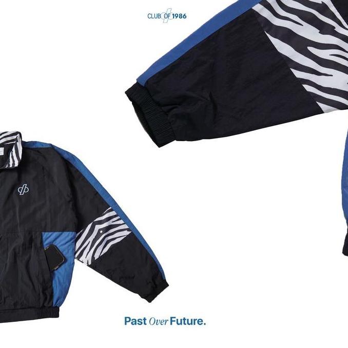 RAIJIN Club of 1986 Nylon Vintage Jacket / Jaket Retro Oversize Colorblock Motif Ter