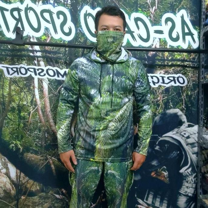 STELAN BAJU CAMO BERBURU MOTIF SAWIT D3 Celana Hoodie Panjang
