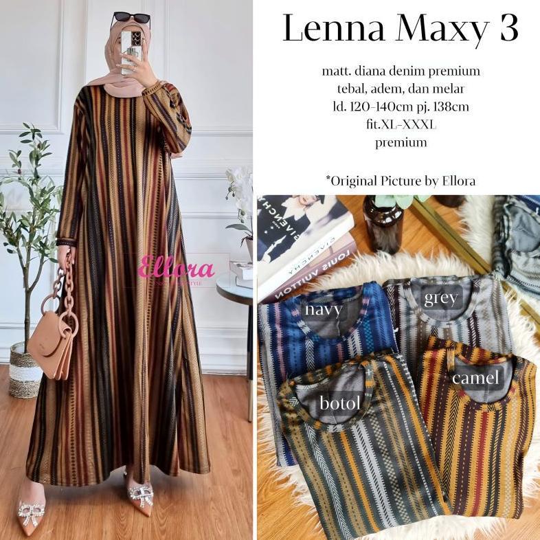 Gamis Jumbo Big Size LD 120-135 Bahan Denim Diana