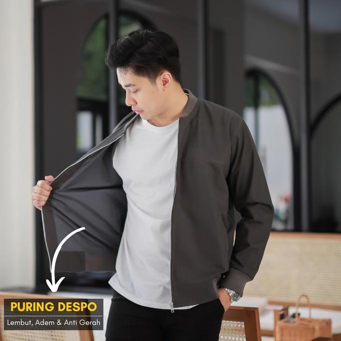 ESNS Jaket Bomber Canvas Pria Premium Slimfit Tahan Angin Nyaman Casual Keren Tebal Distro Zipper Le