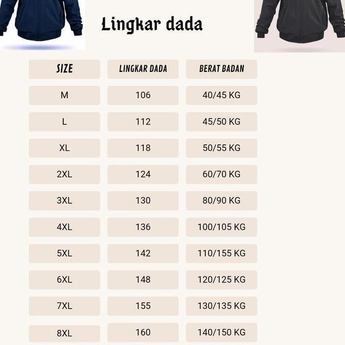 jaket jumbo pria 5xl 6XL 7XL 8XL