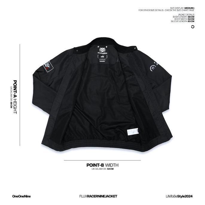 Oneonenine Ksr Jaket Racernine Flux Black Series - Jaket Racernine Sablon Motor Sport
