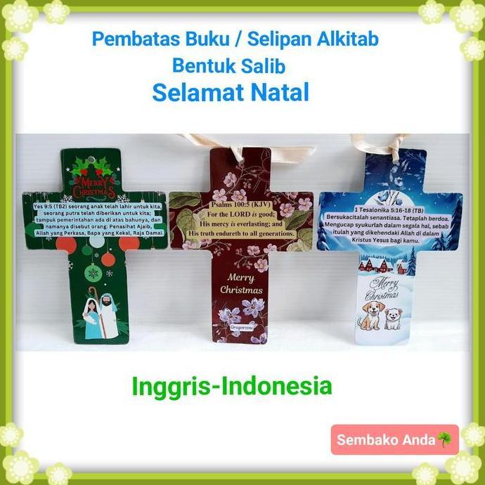Selipan buku Ayat Alkitab. Bentuk Salib. Selamat Natal Paskah Kebangkitan Yesus., dll. Bookmarks. Pe