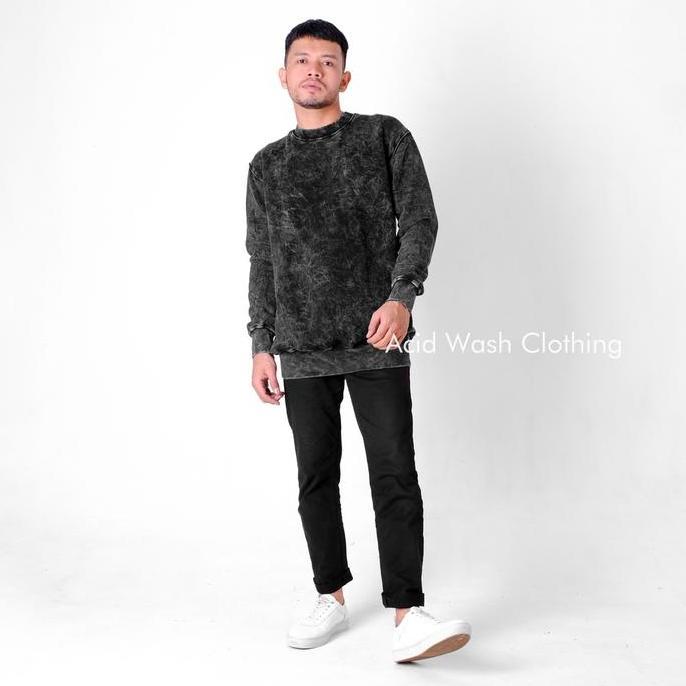 CREWNECK ACID WASH ORIE BLACK Soft