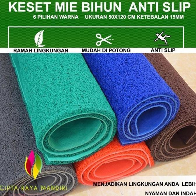 (CRM) Karpet Mie Meteran 50 x 120cm / Karpet Bihun Meteran / Keset Karpet Karet Mie Bihun POLOS Teba