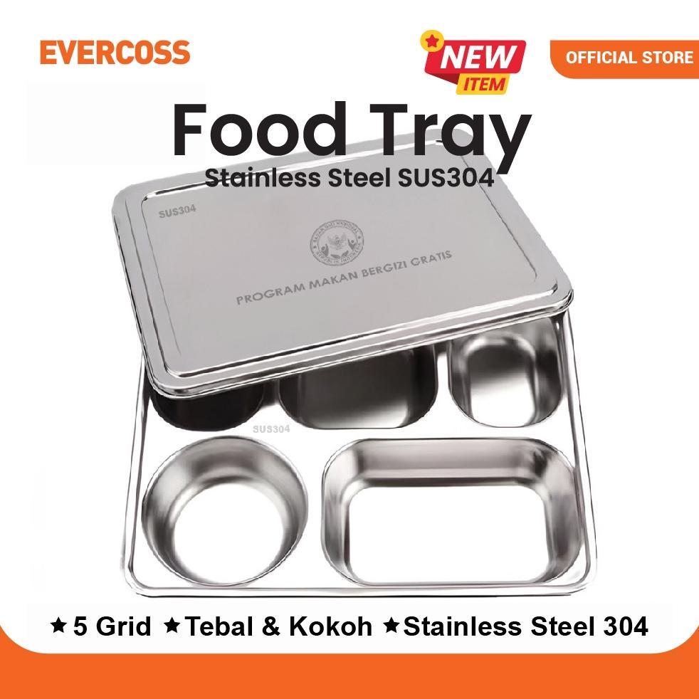 Food tray tempat makan alas makan stainless tebal MBG Termurah