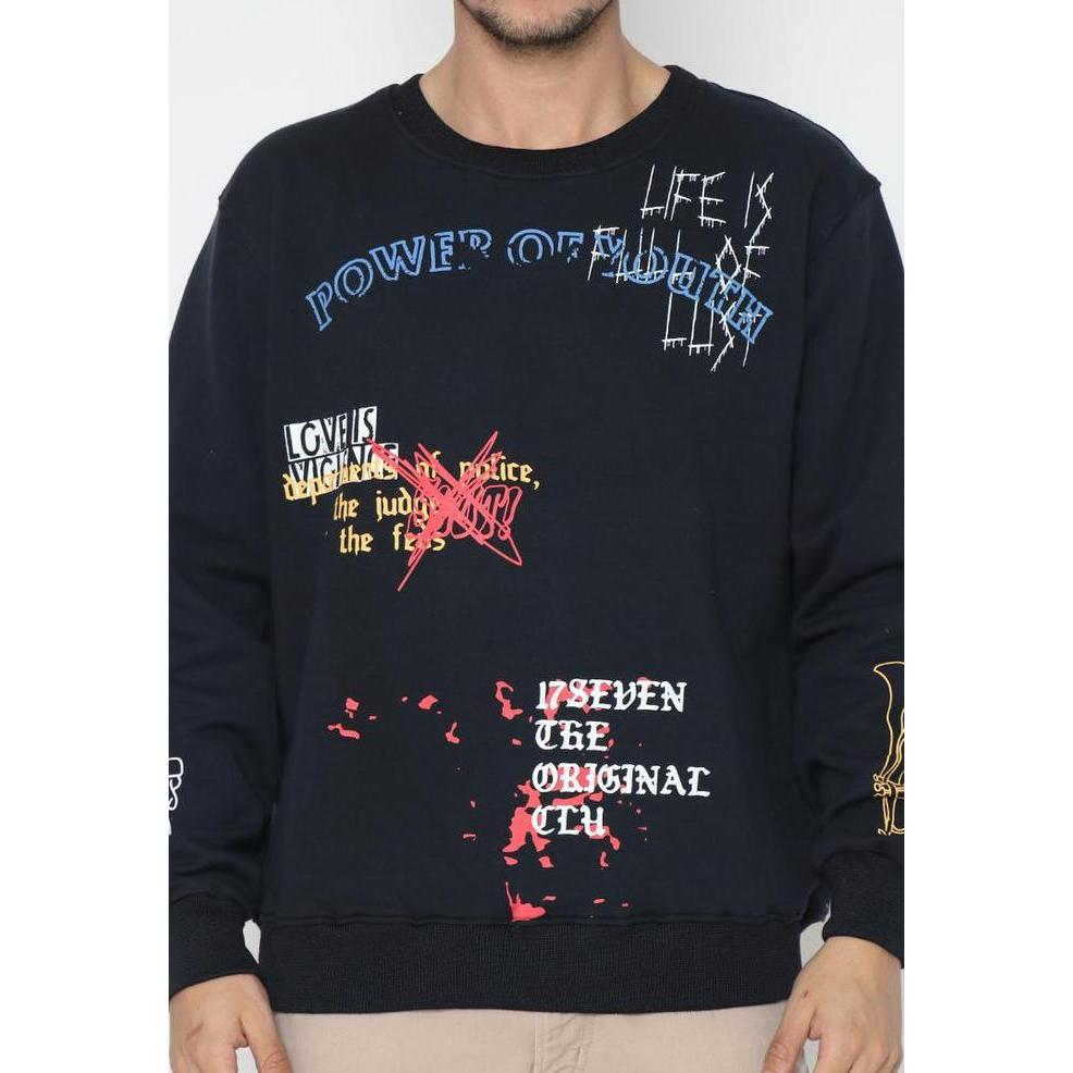 17SEVEN SWEATER CREWNECK 0045 POWER BLK
