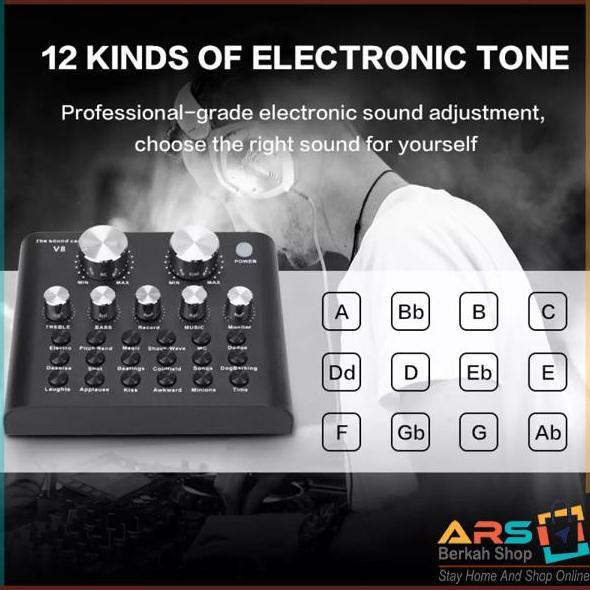 USB External SoundCard Audio Mixer V8 Pro Live Broadcast Streamming