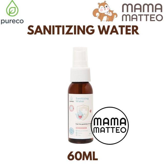 Hot Sale! Pureco Sanitizing Water Travel Size 60Ml / Semprotan Hand Sanitizer Tangan Bayi Anak / Sendok Garpu Bisa Gosend!