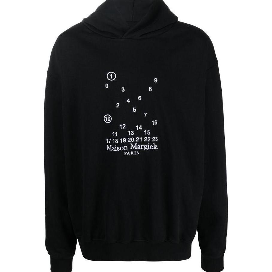 Maison Margiela logo-embroidered cotton hoodie