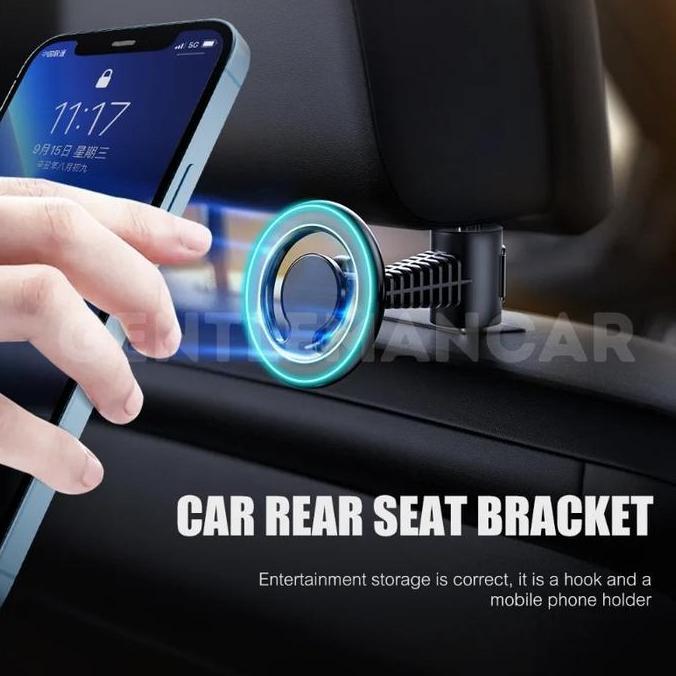 Car Magnet Phone Holder Magsafe Back Seat Head Rest Jok Belakang Mobil Universal Magnetic Mount HP H