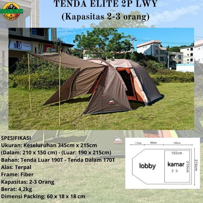 Tenda Camping Double Layer | Tenda Elite Tenda Kapasitas 2-3 Elite 2P  Tenda Double Layer 4P Tenda C