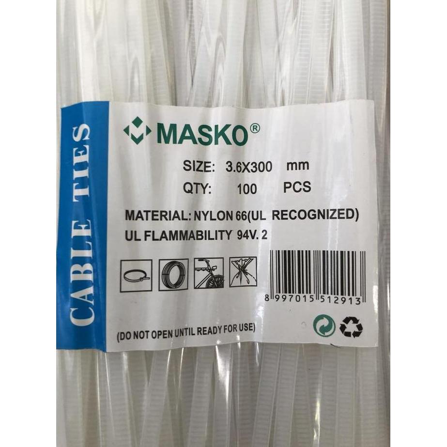 Kabel cable tali ties sabuk 3,6x300 mm 30 cm masko