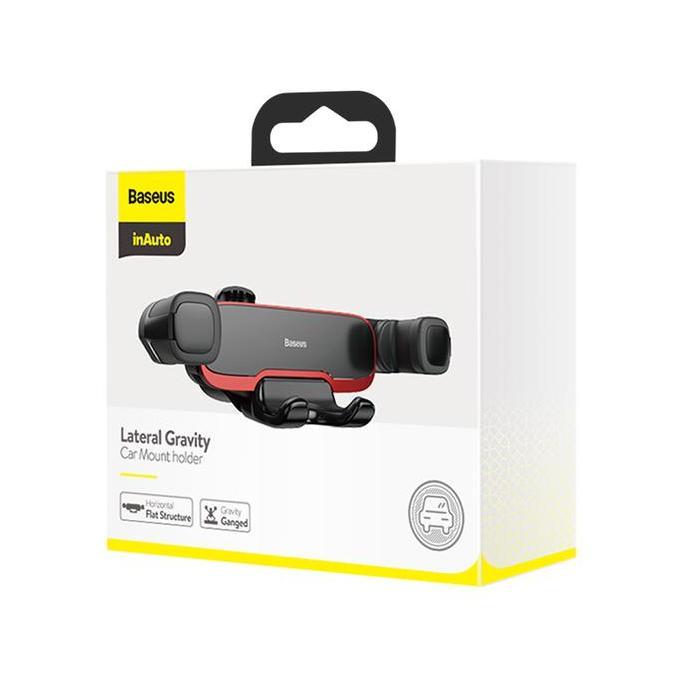 Baseus Horizontal Gravity Car Phone Holder Kisi AC - Hitam