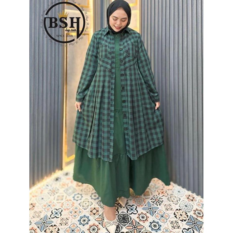 JUMBO PIRAMID SET 2IN1 Bahan Falanel Garmen Mix Linen Impor LD 120 PJ 140 Khusus Edisi Jumbo Pakaian