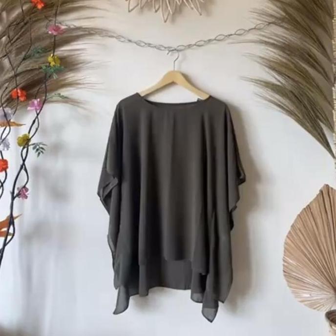 DISKON OUTER BATWING POLOS CERUTY BABYDOLL LUARAN KEKINIAN WANITA MUSLIM CARDIGAN KARDIGAN BAJU KAOS