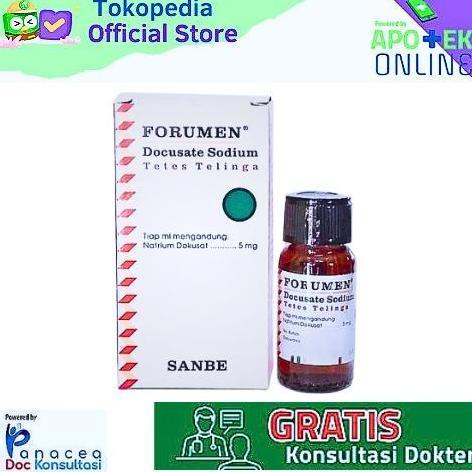 FORUMEN EAR DROPS 1 BOTOL 10ML mengencerkan kotoran telinga Docusate