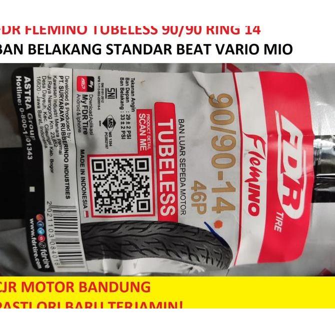 BARU Ban FDR Flemino 90/90 ring 14 ban tubles motor matic beat mio Original