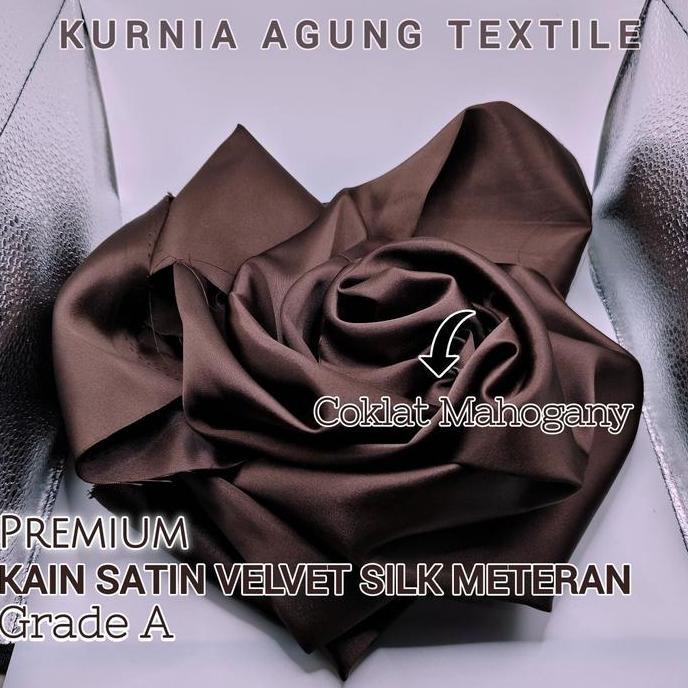 Discount Kain Tule Brokat Brukat Tile Bordir Warna Coklat Mahogany Bahan Untuk Kebaya, Dress Mewah