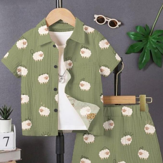 FREE ONGKIR SET RAYON ANAK LAKI LAKI PEREMPUAN/PAJAMAS ANAK BAHAN RAYON PREMIUN 1-9 TAHUN KATUN TIDU