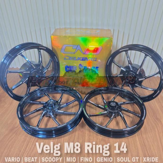 Velg Velek Pelek Racing Palang 8 Delkevic DND M8 M-8 185 215 Ring 14 Vario 110 125 150 Beat Karbu FI