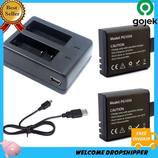 RULVOM Charger Baterai 2 Slot for EKEN H9 H9R H8PRO H8R SJCAM SJ4000
