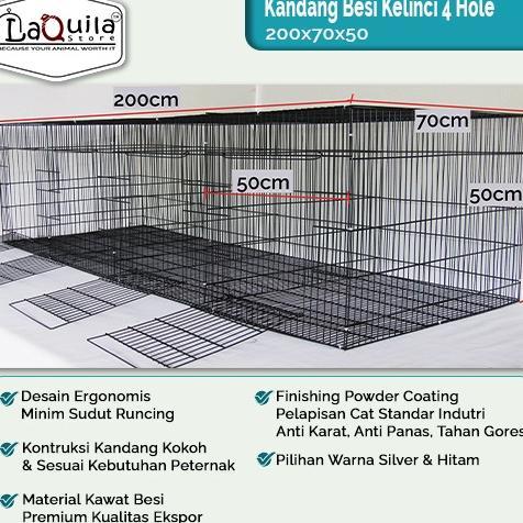Kandang Kelinci Galvanis 4 Hole Anti Karat