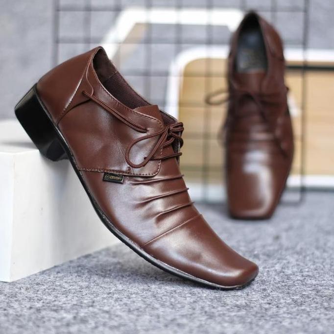 Sepatu Pantofel Pria Keren Murah Kulit Asli Cevany Orinal Asli Lancip Import - Sepatu Formal Pria De
